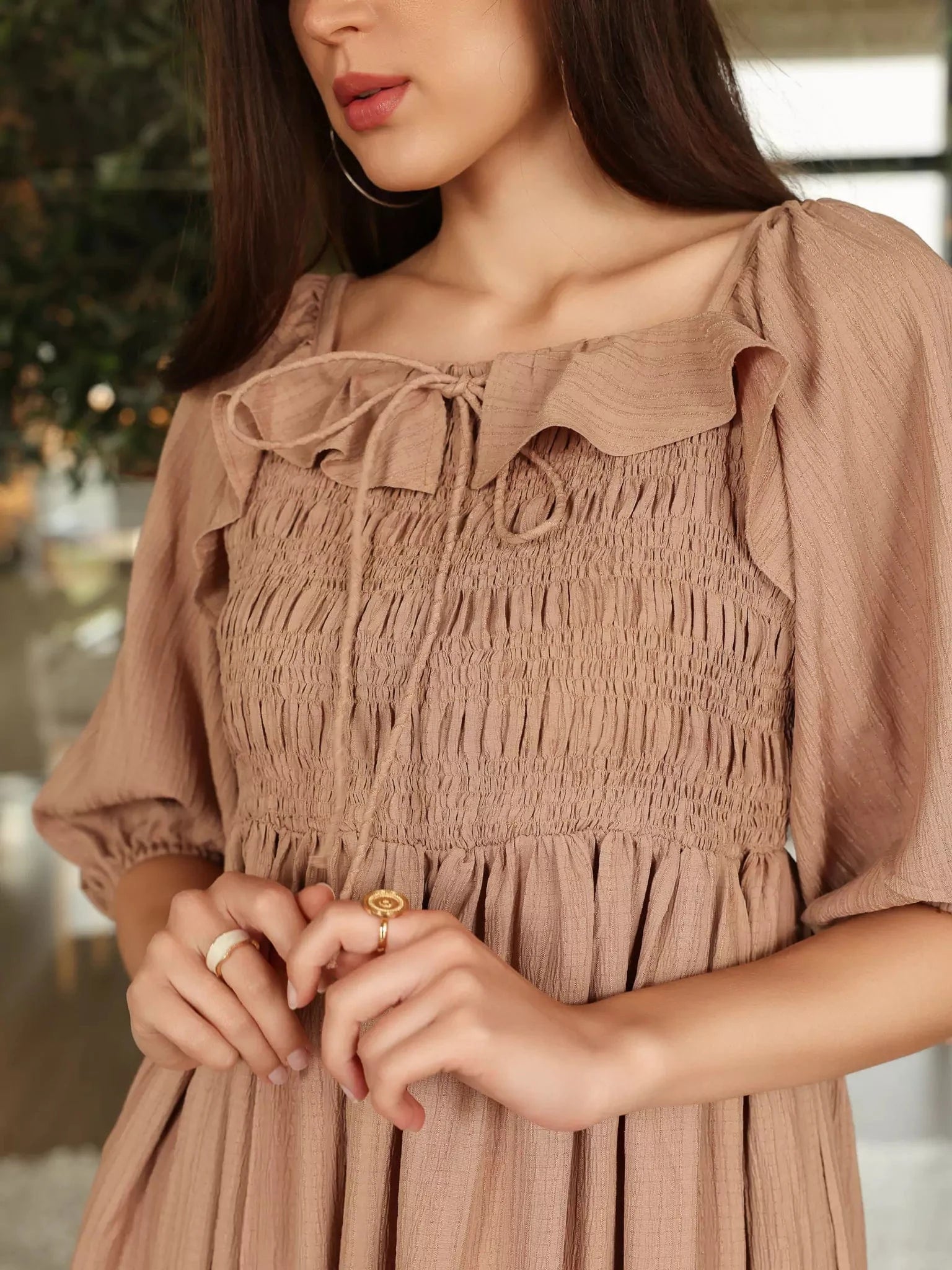 Stylar Smocked Dress Dresses  - Sowears