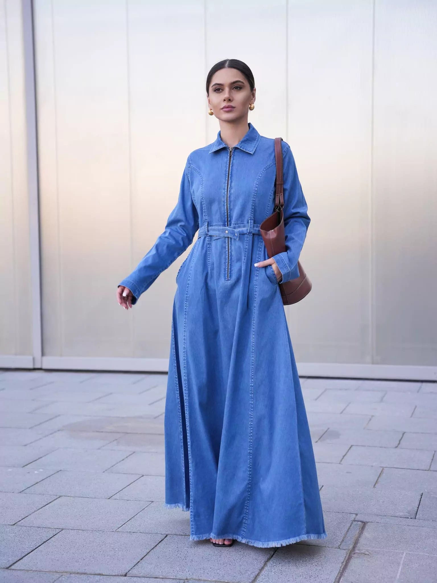 Swifty Denim Blue Long Dress