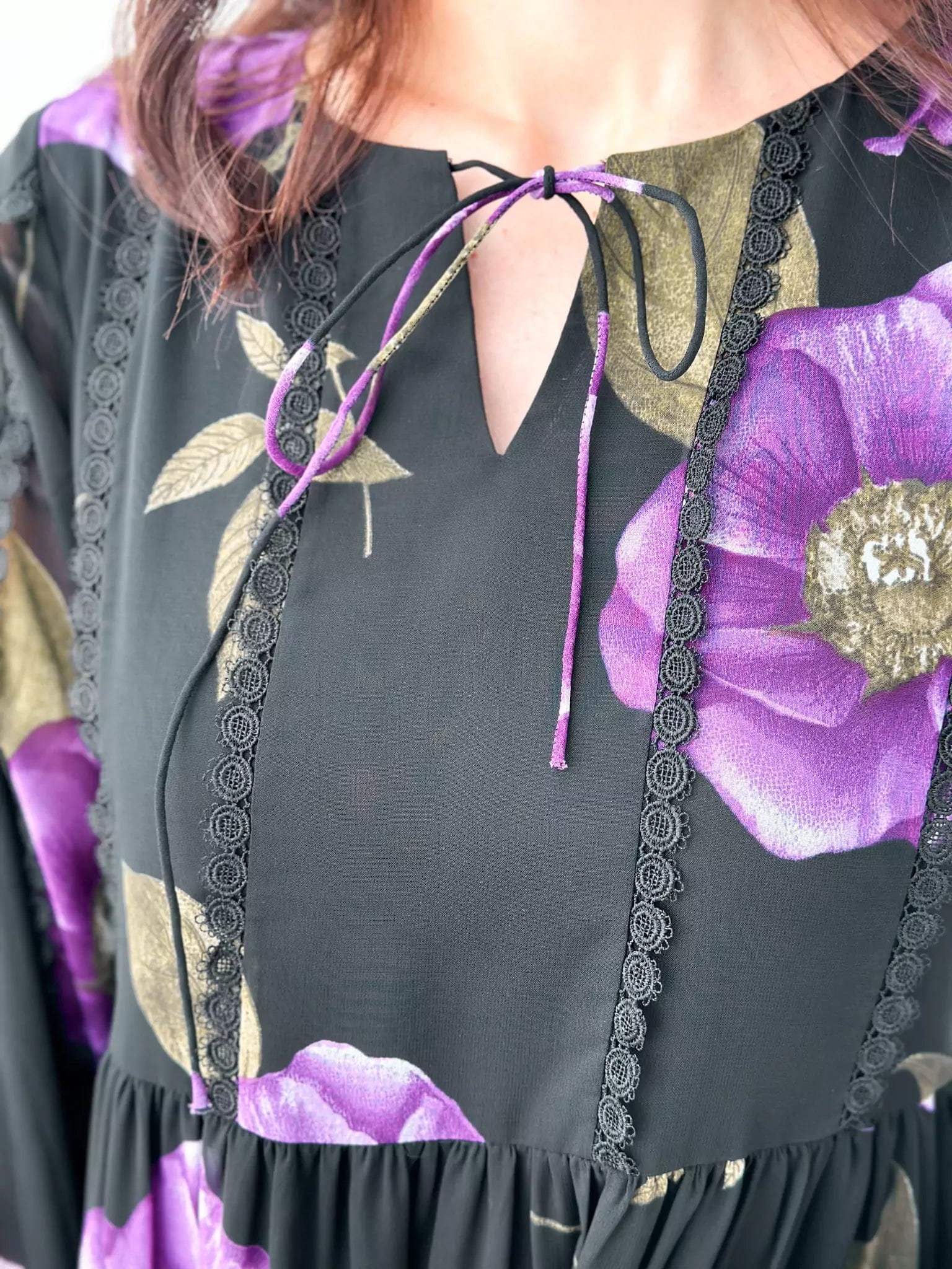 Thistle Floral Lace Long Dress Dresses  - Sowears