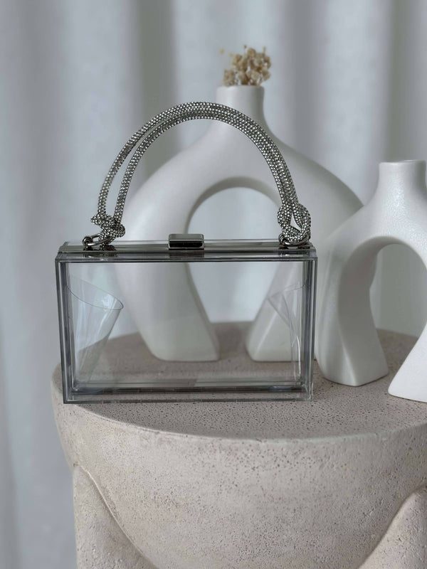 Transparent Silver Bag Handbags  - Sowears