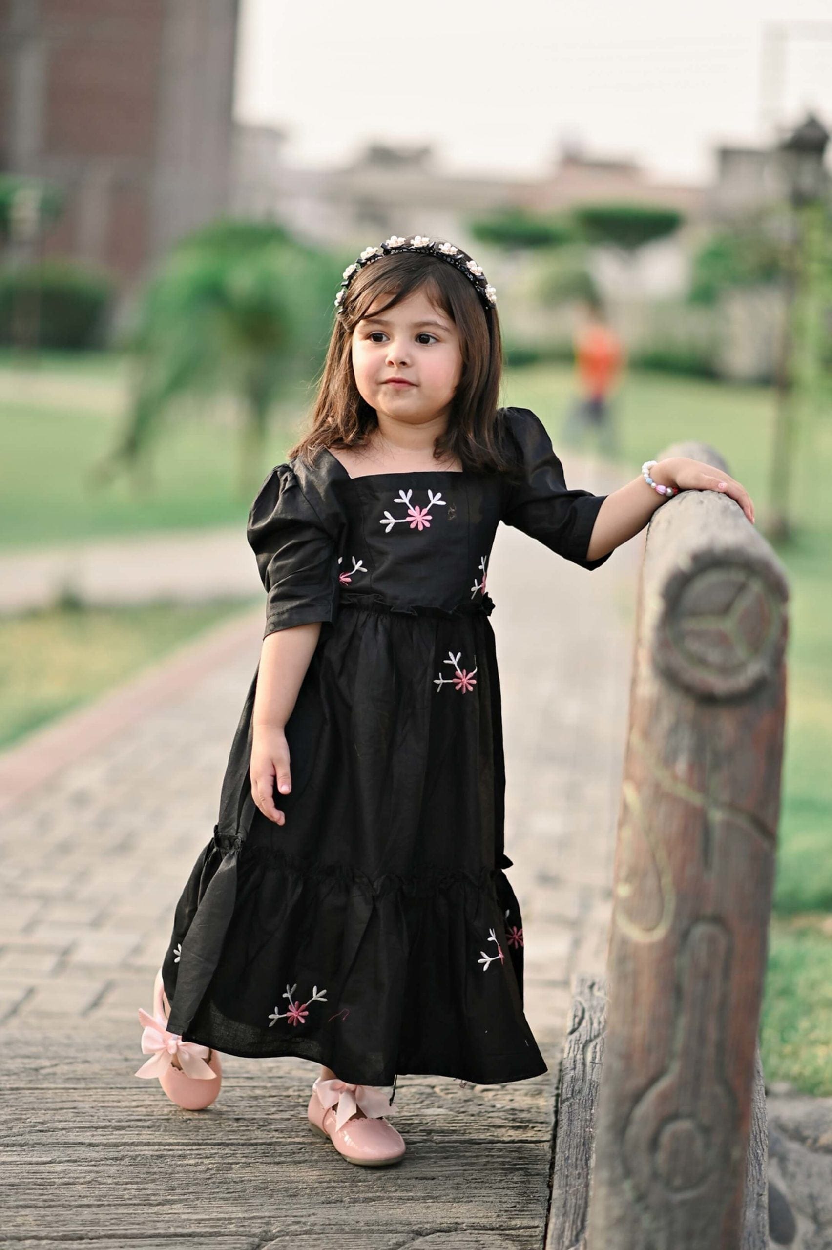 Nova Black Embroidered Dress  - Sowears