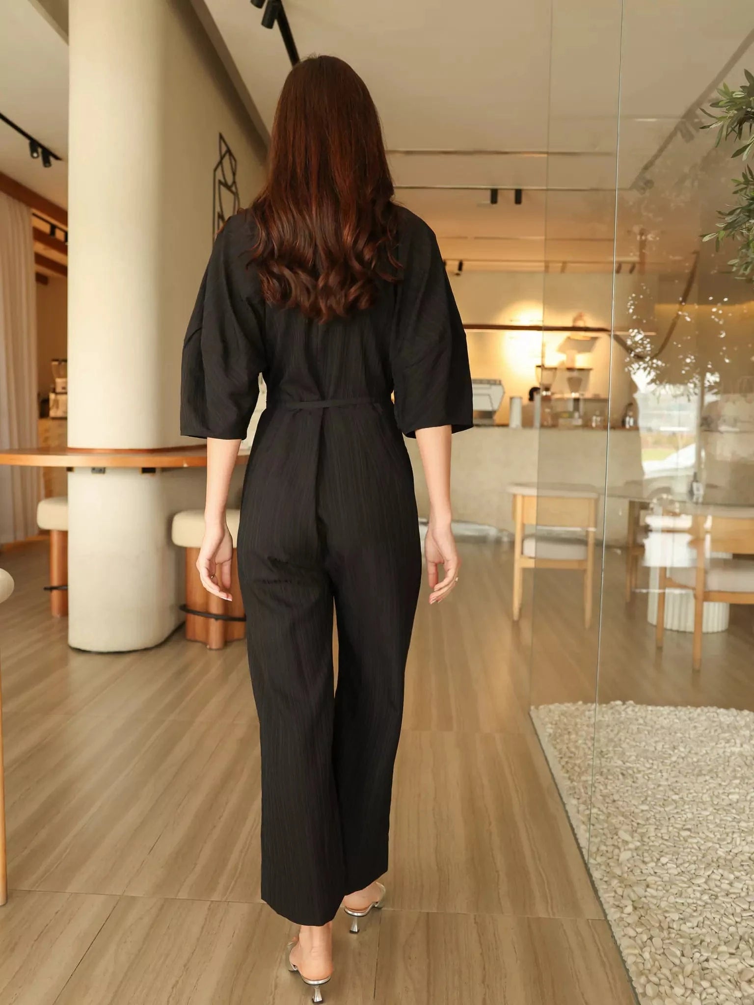 Ayla Crush Black Jumpsuit Outfit Sets  - Sowears