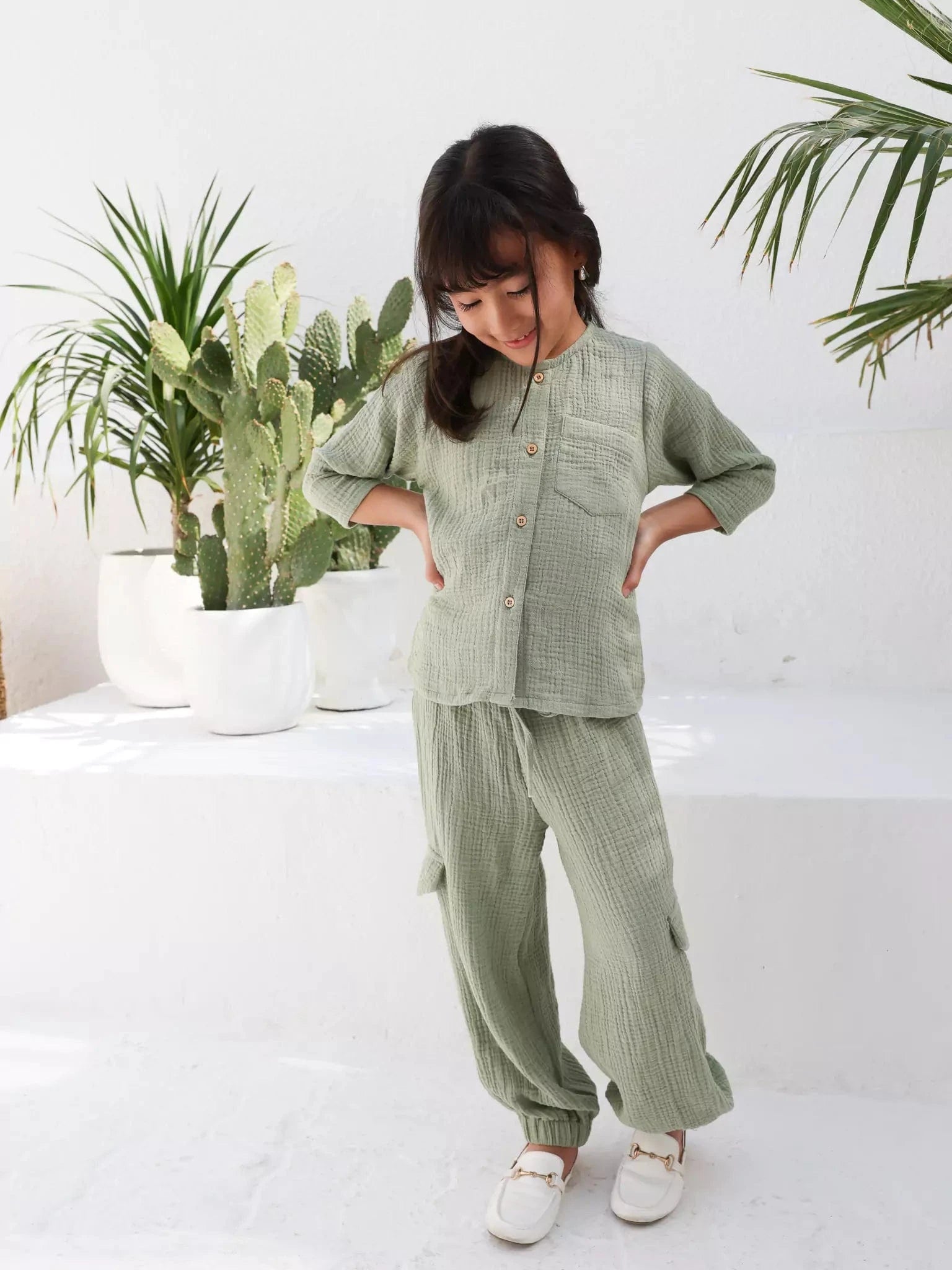 Mini Ophelia Green Co Ord Set Outfit Sets  - Sowears