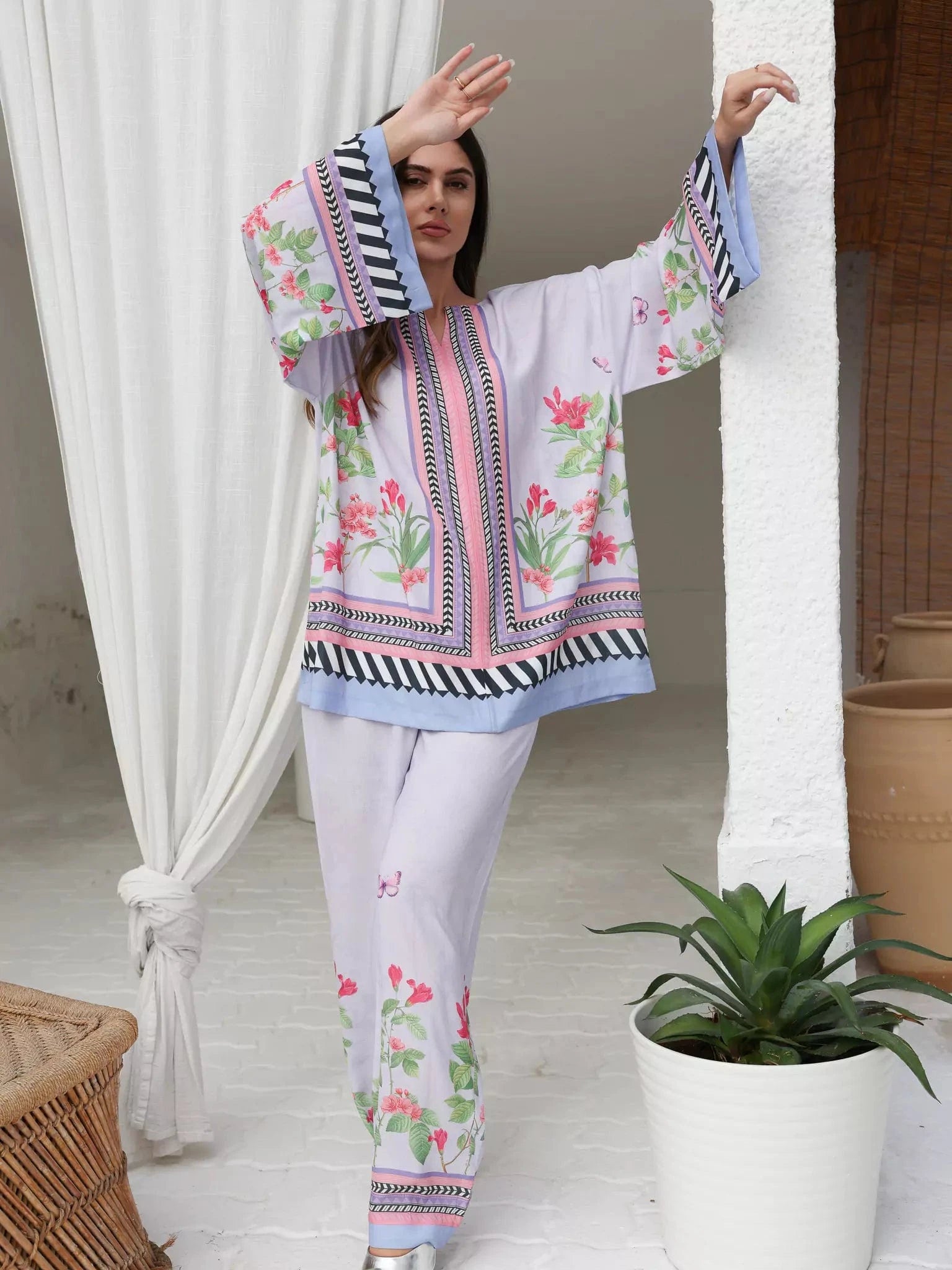 Wisteria Floral Co Ord Set Outfit Sets  - Sowears