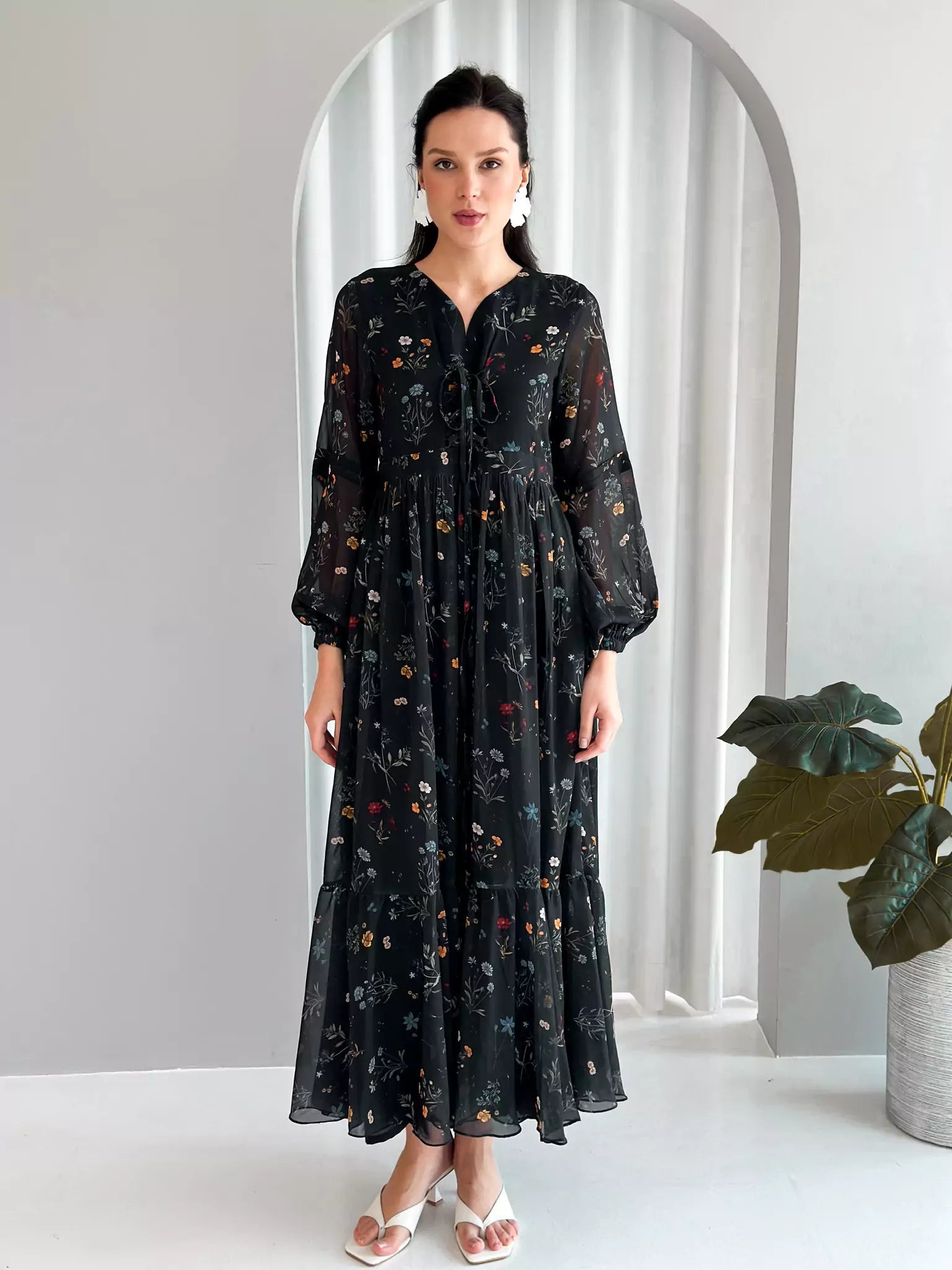 Lazarus Printed Black Floral Dress shirts  - Sowears