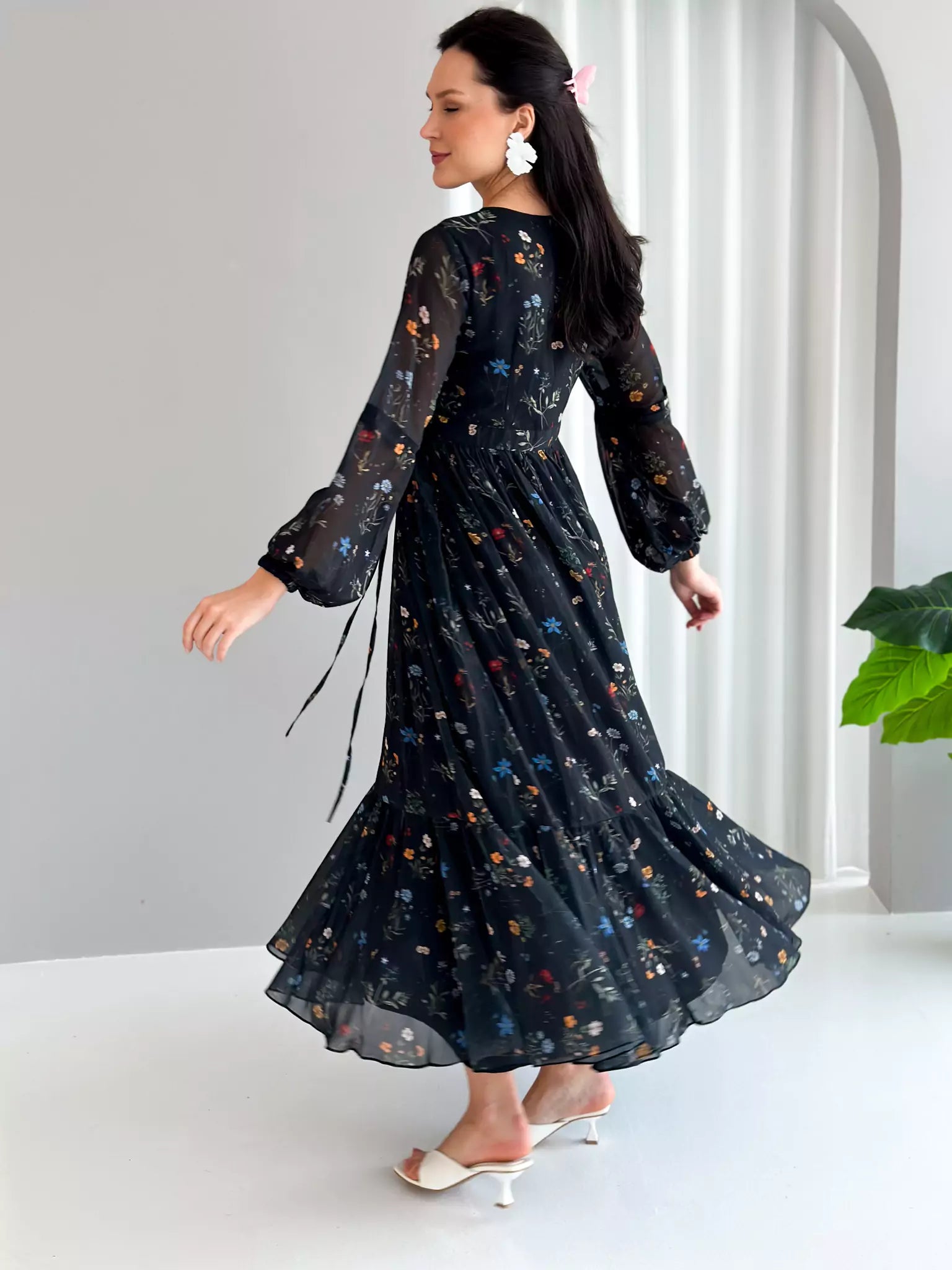 Lazarus Printed Black Floral Dress shirts  - Sowears