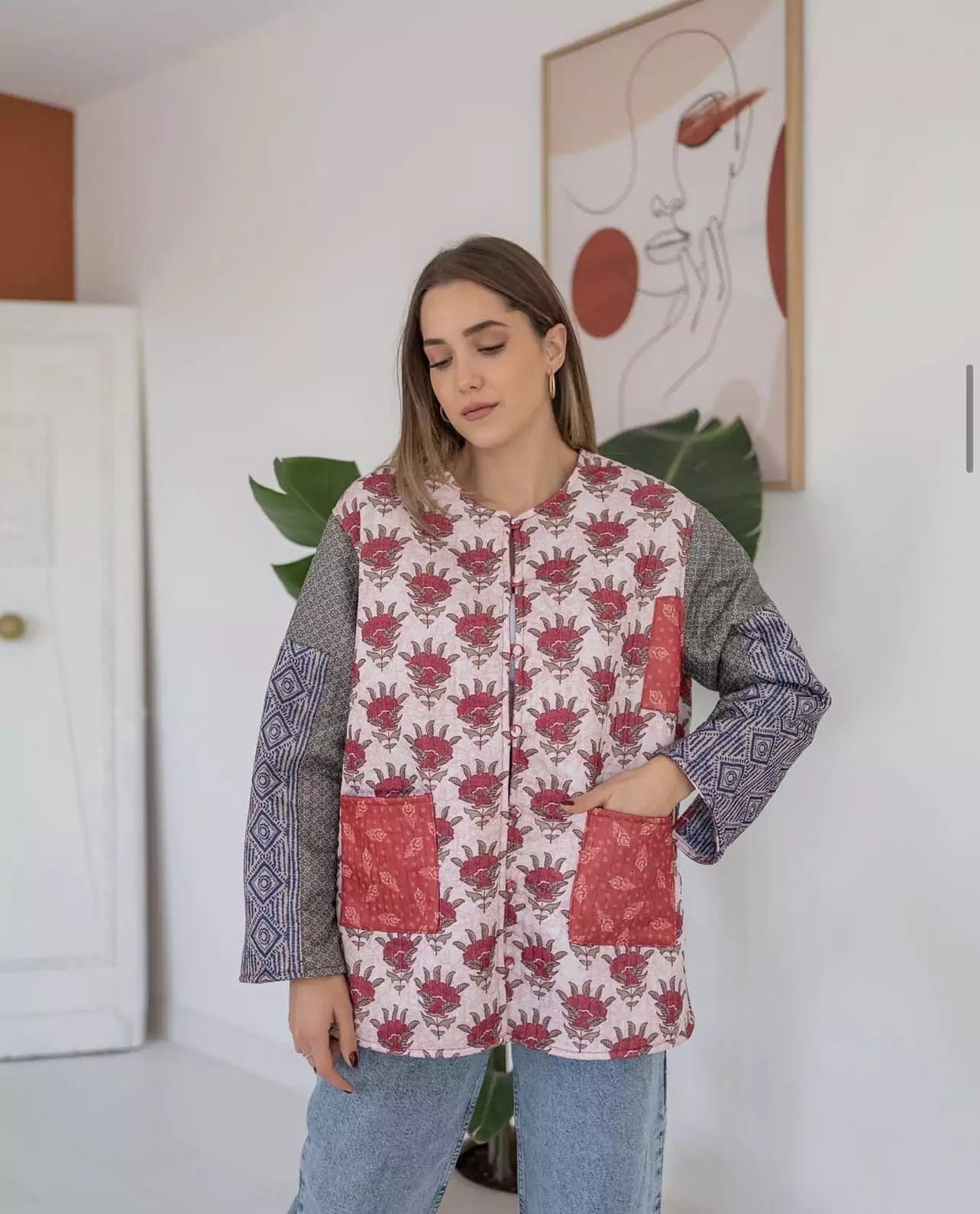 Printed Quilted Jacket shirts  - Sowears
