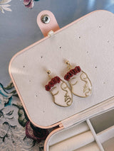 Abstract Earring In White And Rose Apparel & Accessories  - Sowears
