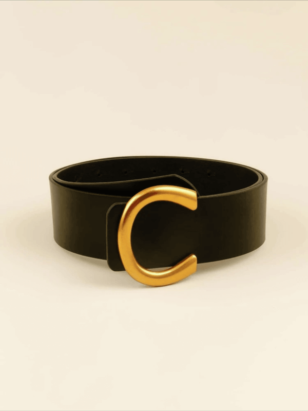 Black Belt With Gold Buckle Apparel & Accessories  - Sowears