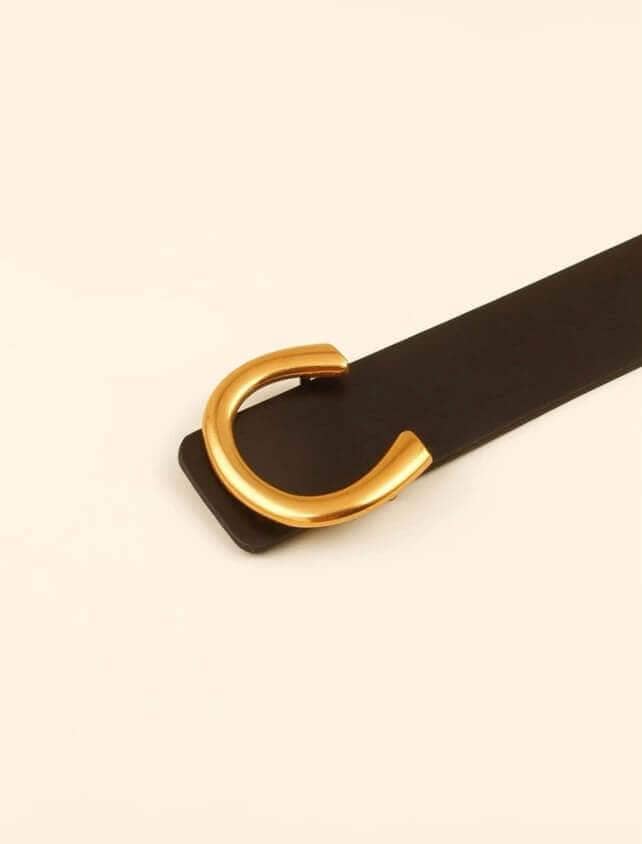Black Belt With Gold Buckle Apparel & Accessories  - Sowears