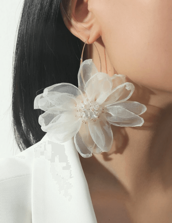 Off White Flora Earrings Apparel & Accessories  - Sowears