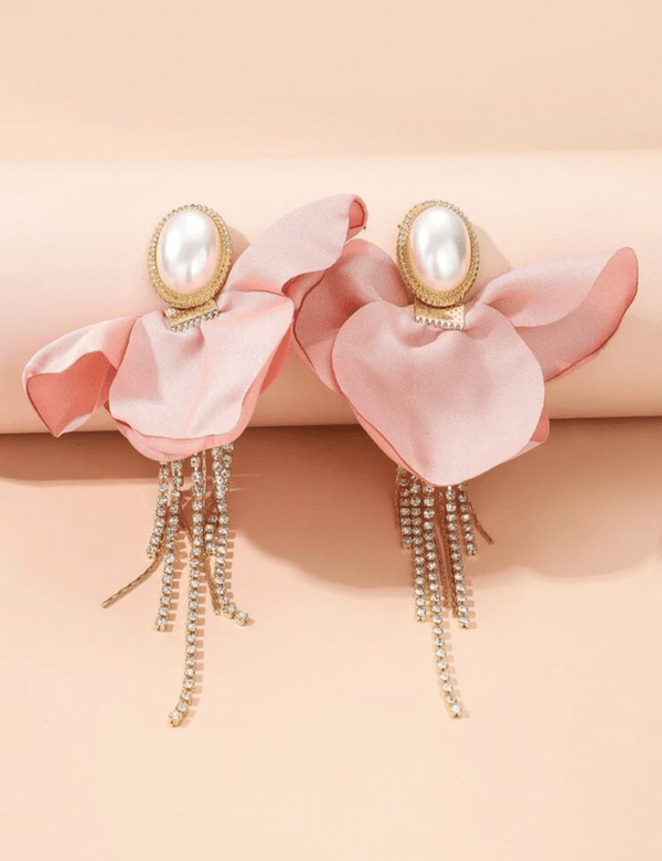 Pink Silk Earrings Apparel & Accessories  - Sowears