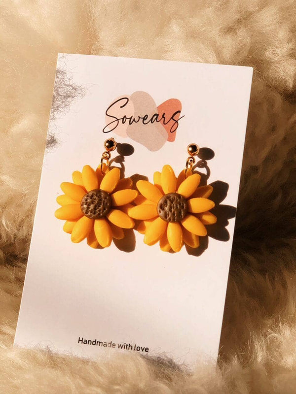Sunflower Earrings In Yellow Apparel & Accessories  - Sowears