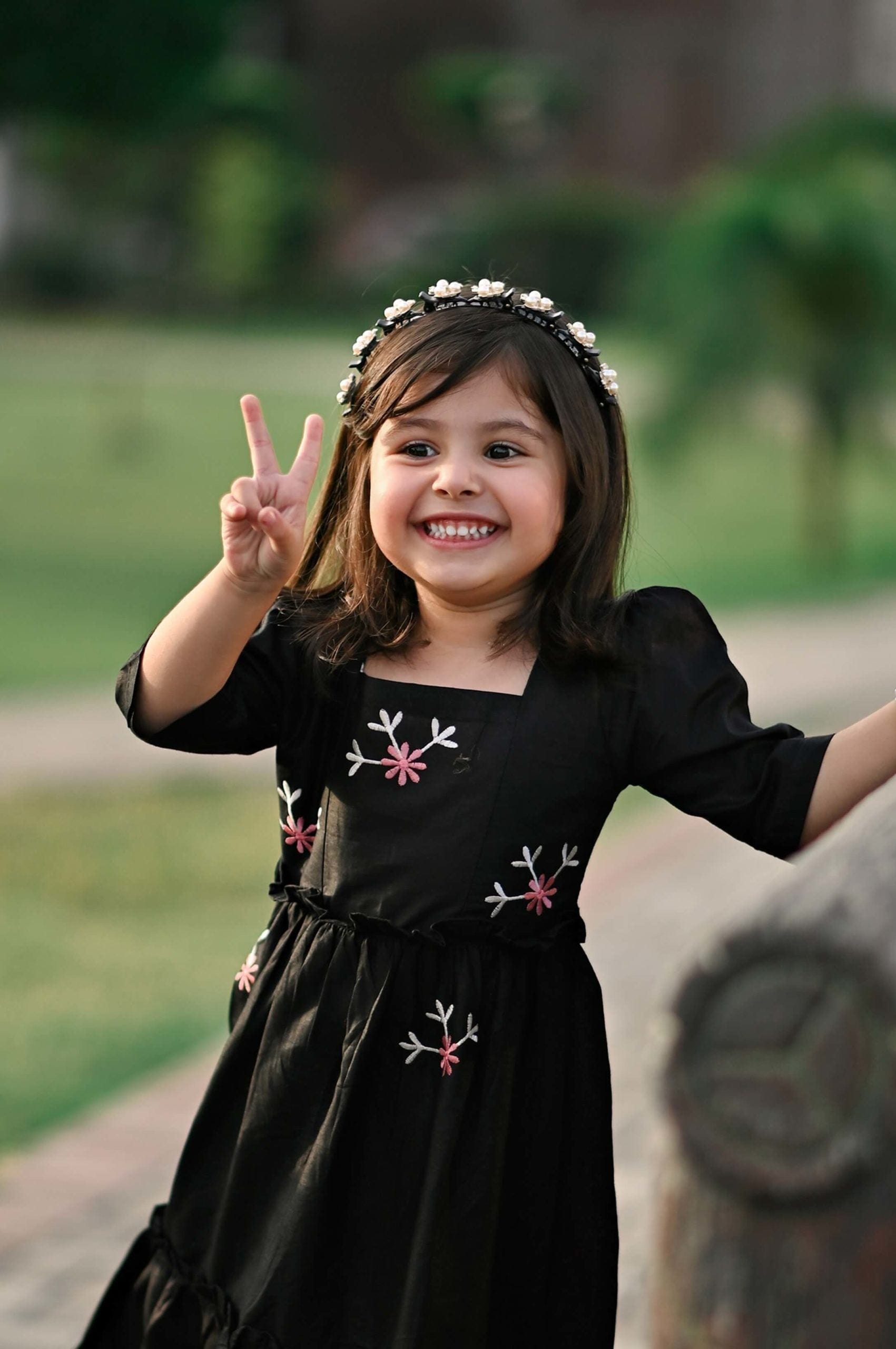 Mini Nova Black Embroidered Dress Baby & Toddler Dresses  - Sowears