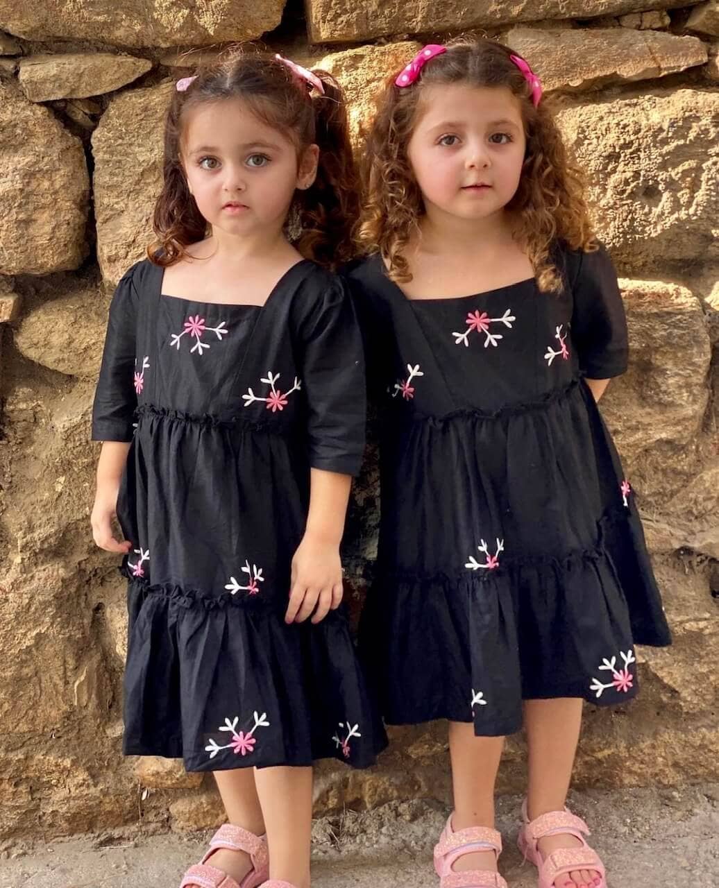 Mini Nova Black Embroidered Dress Baby & Toddler Dresses  - Sowears
