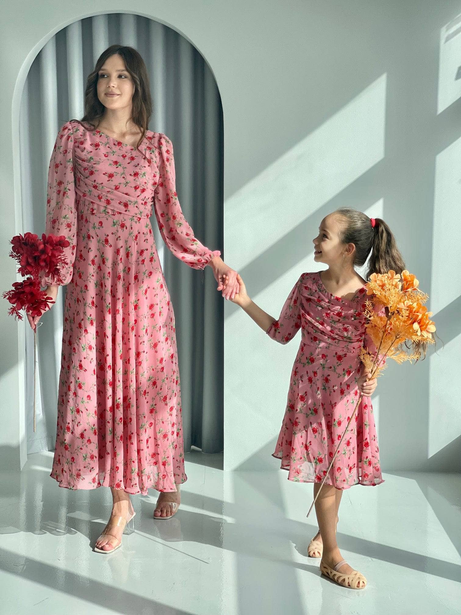 Mini Rosè Dress In Dusty Pink Floral Baby & Toddler Dresses  - Sowears