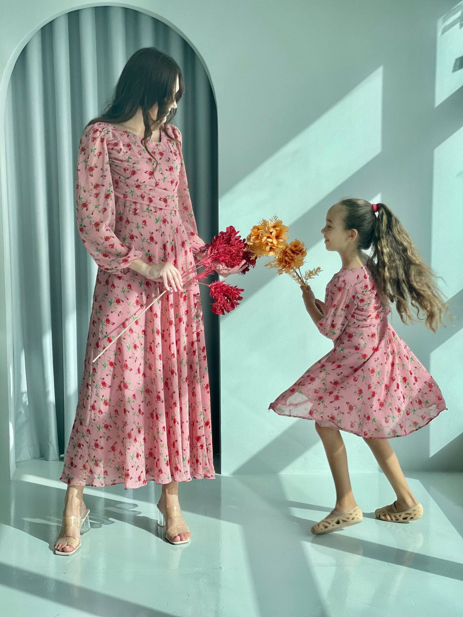 Mini Rosè Dress In Dusty Pink Floral Baby & Toddler Dresses  - Sowears