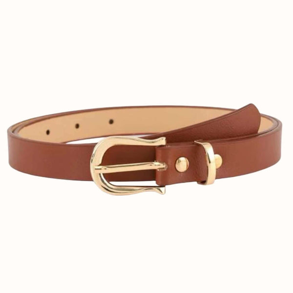 women's brown belt with semi buckle by sowears