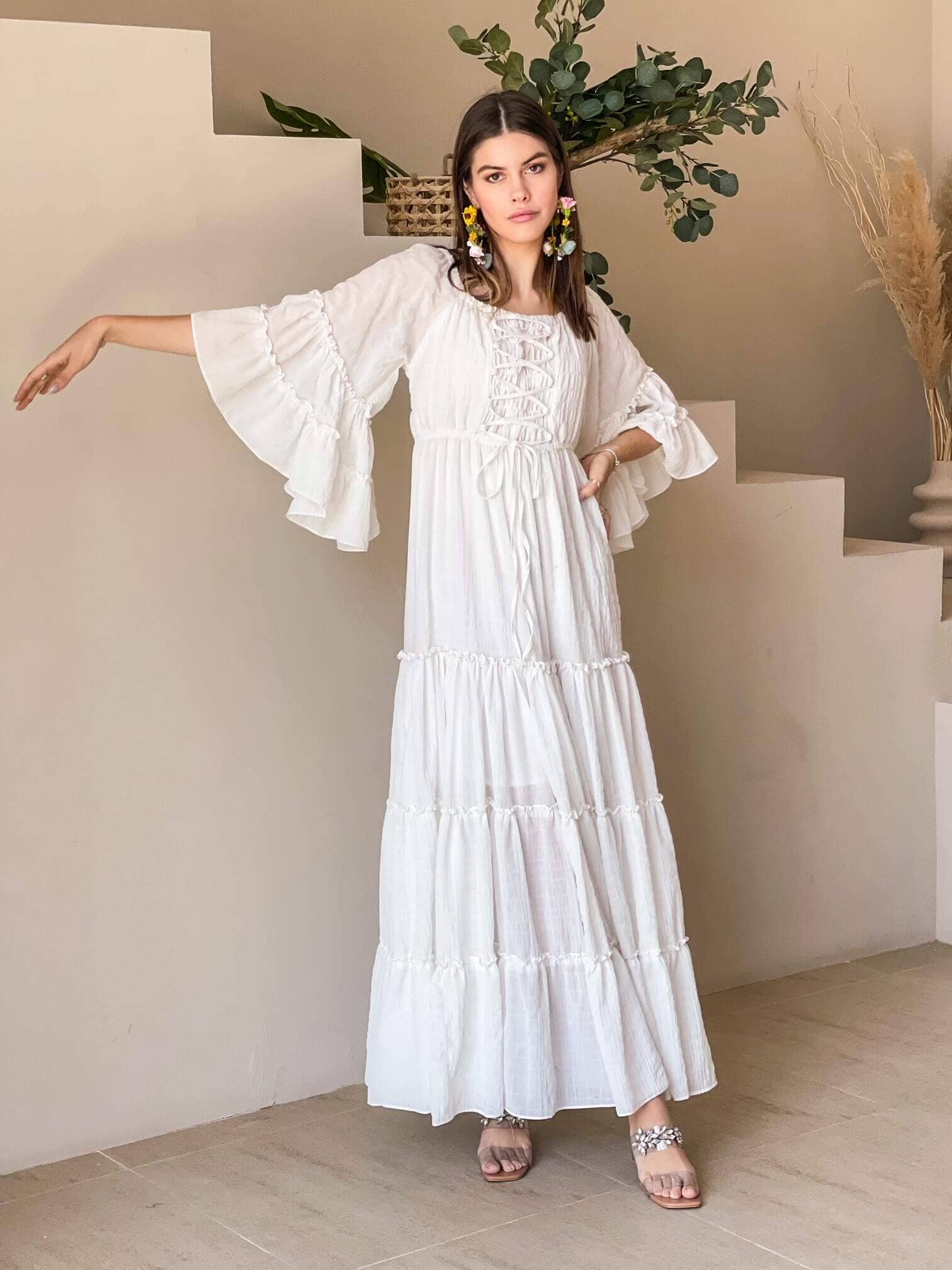 off white maxi dress