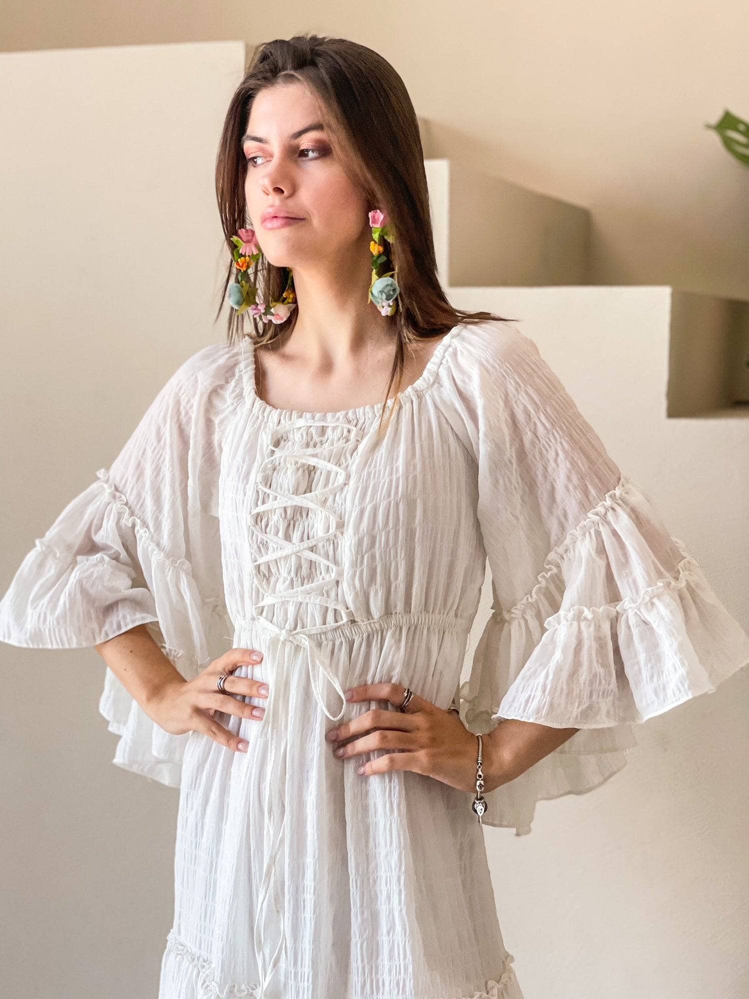 ellora off white maxi dress