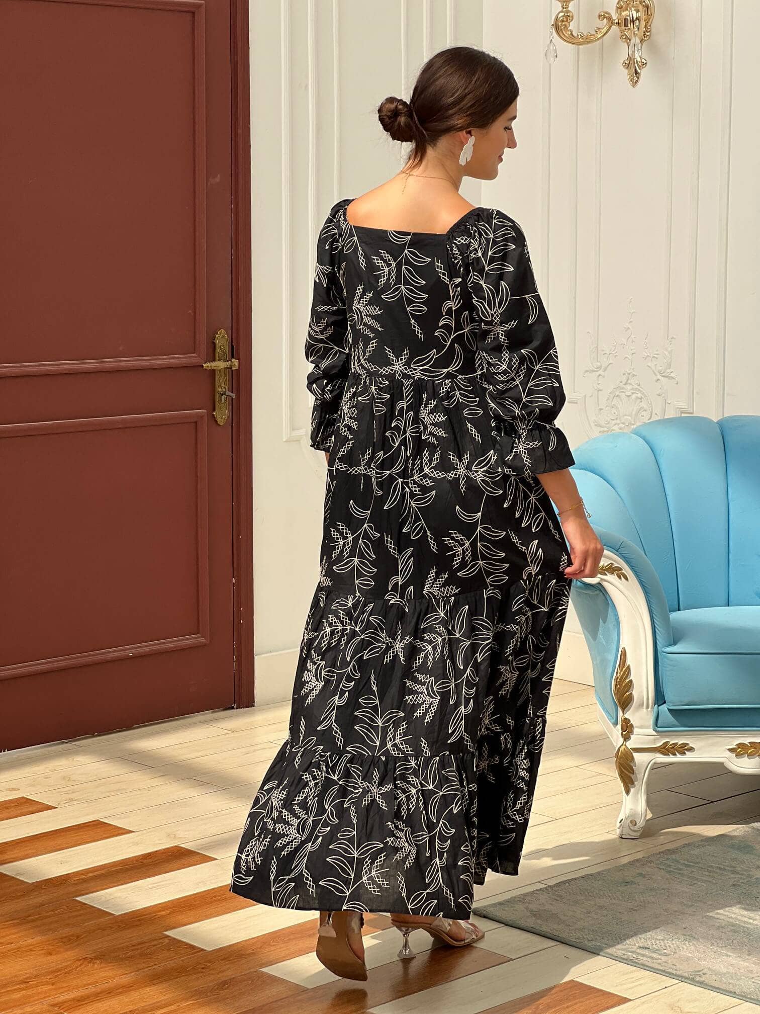 Embroidered In The Night Dress Dresses  - Sowears