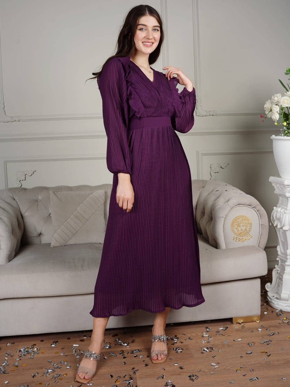 Modest Plus Size Wrap Tunic 9422 Blue
