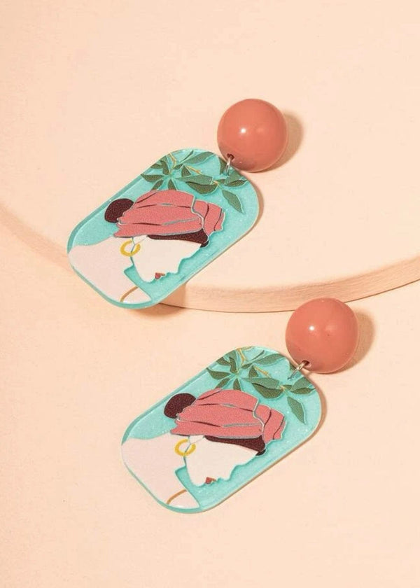 Emrey Graphic Rose Earrings Earrings  - Sowears