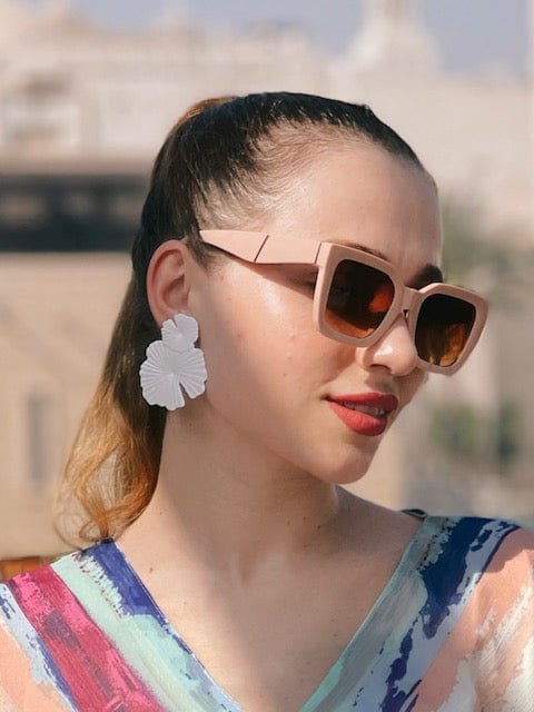 Lotus White Earrings Earrings  - Sowears