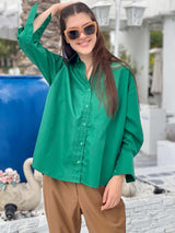 Button Down Shirt In Green shirts  - Sowears