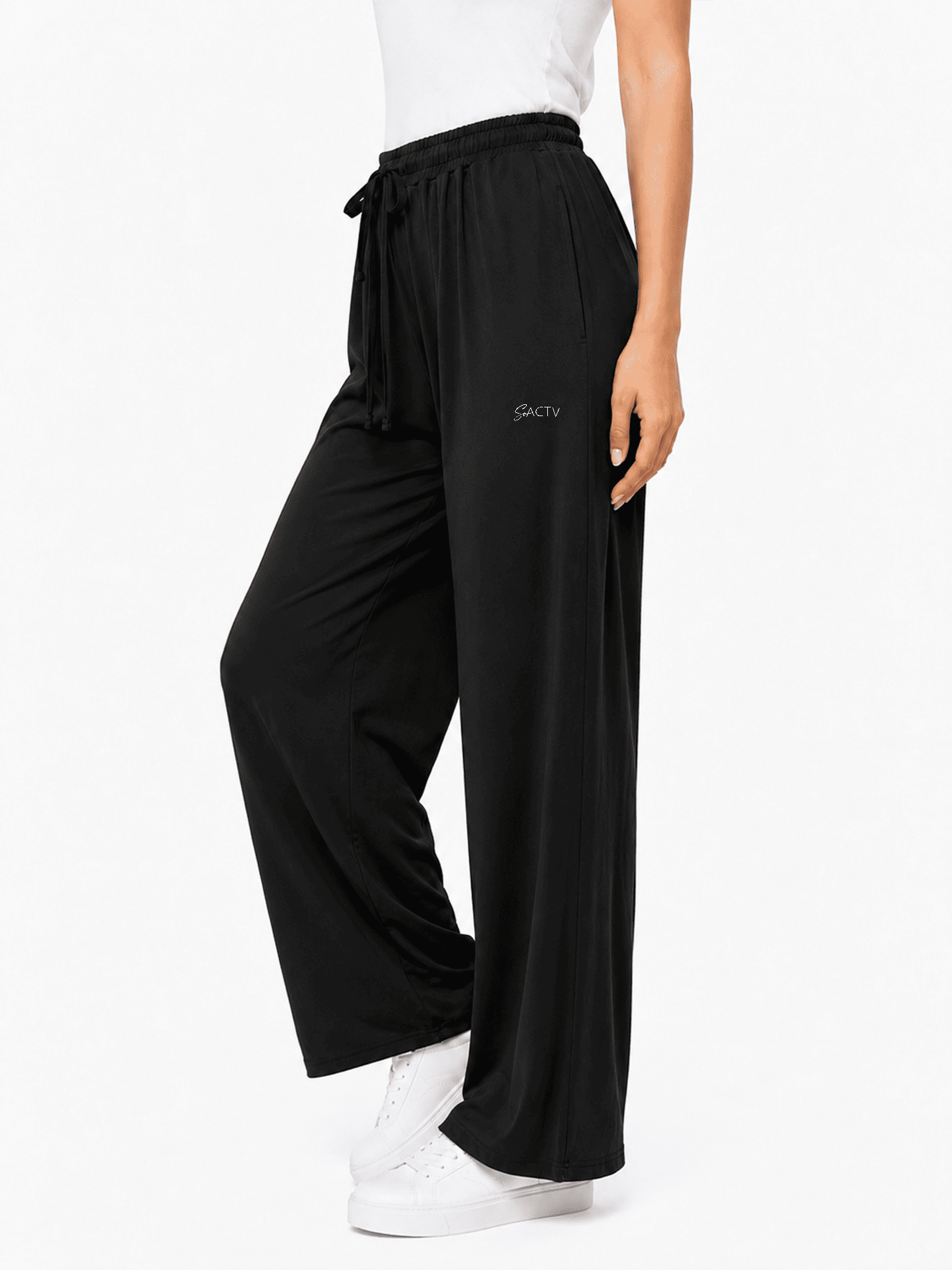 Arlo Black Active Wide Leg Pants