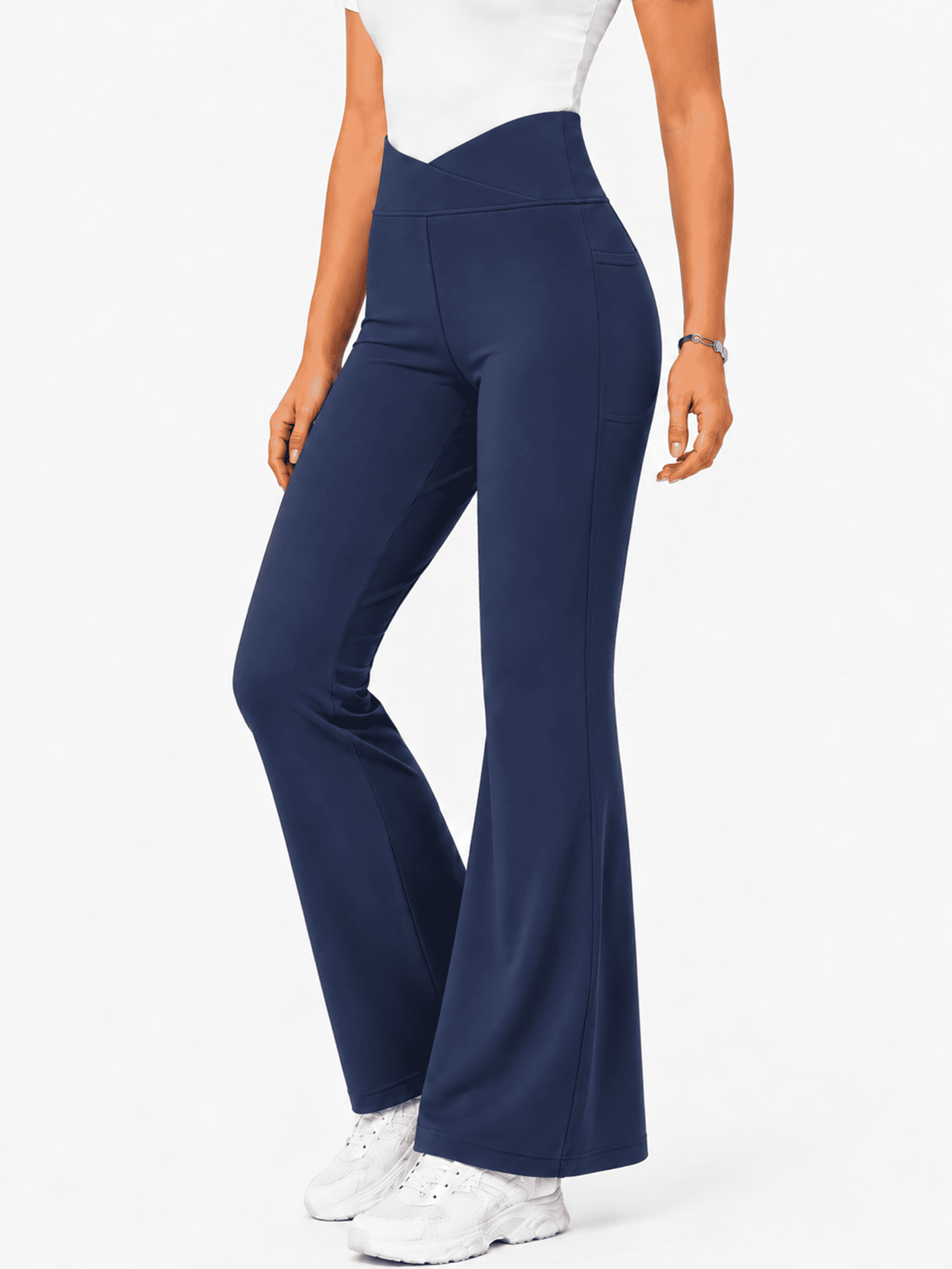 Aiko Blue Active Bell Bottom Pants