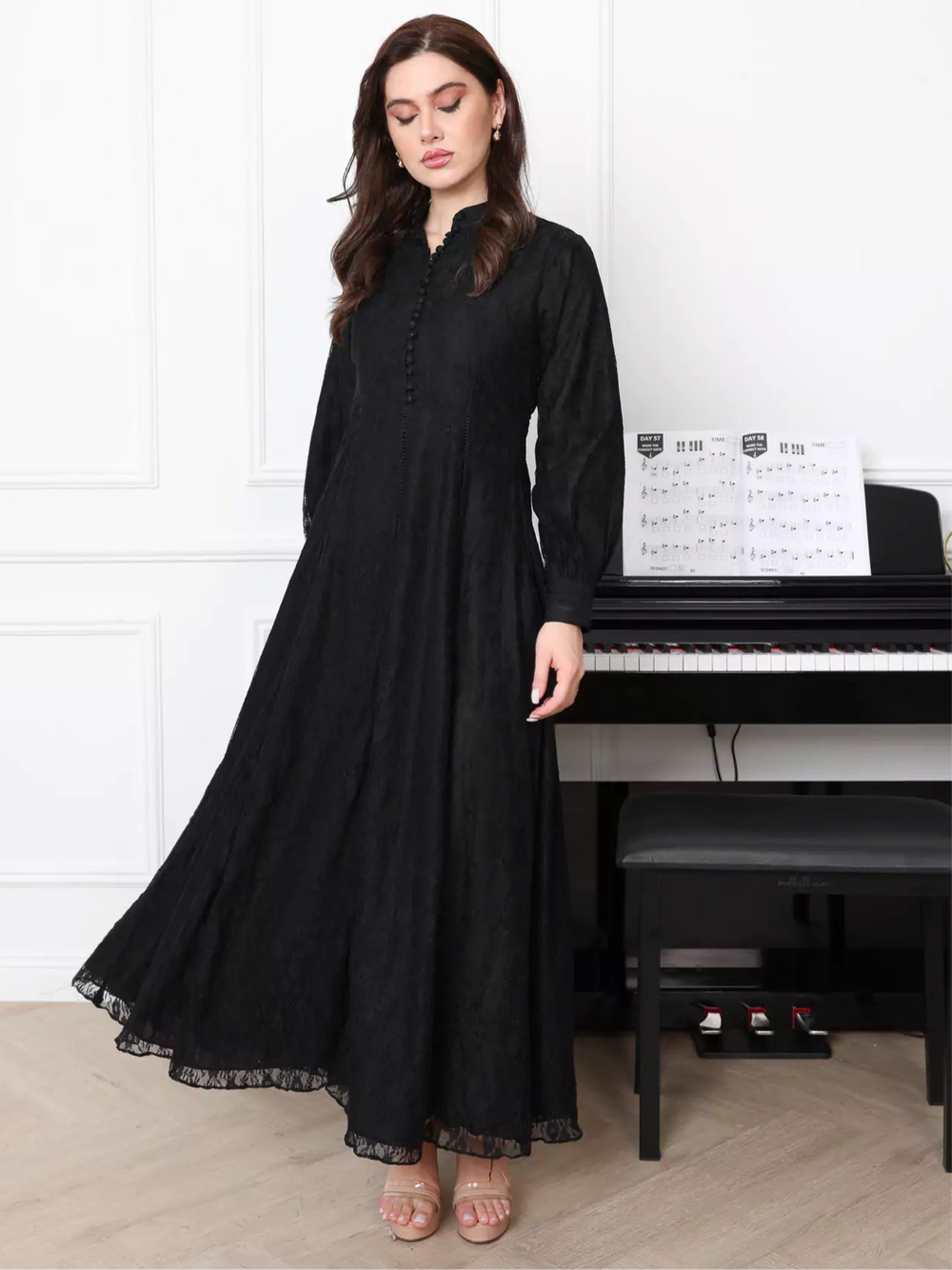 Vyna Black Lace Dress