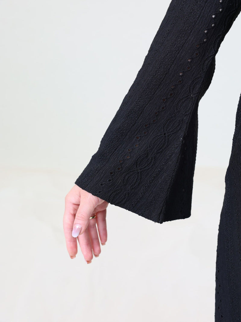 Mirrian Black Crochet Dress