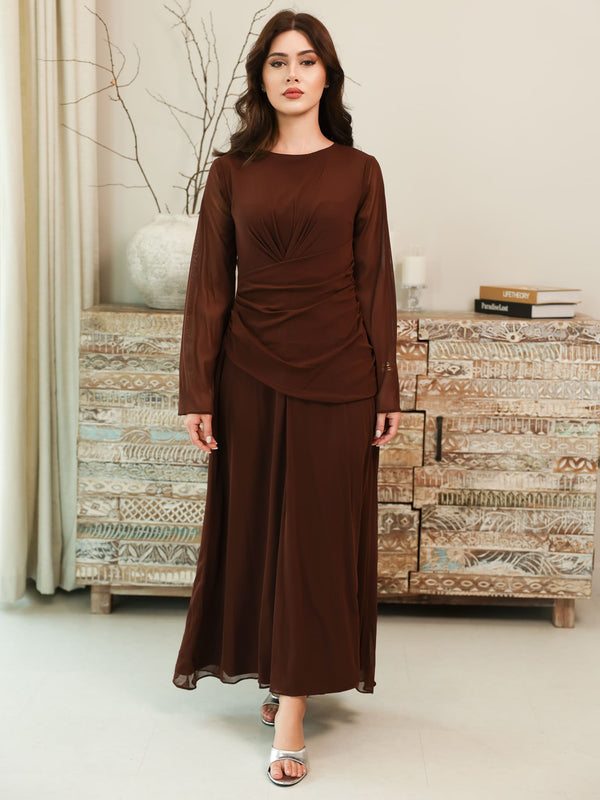 Cocoa Veil Mesh Net Dress