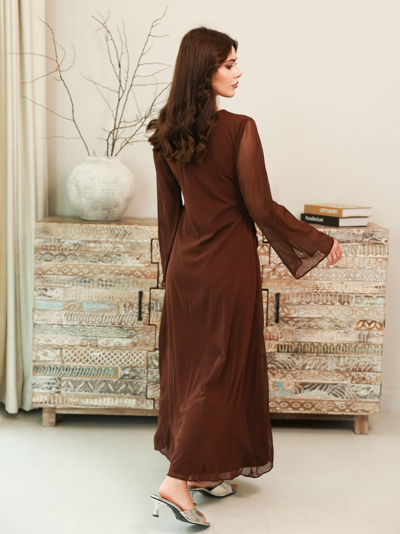 Cocoa Veil Mesh Net Dress