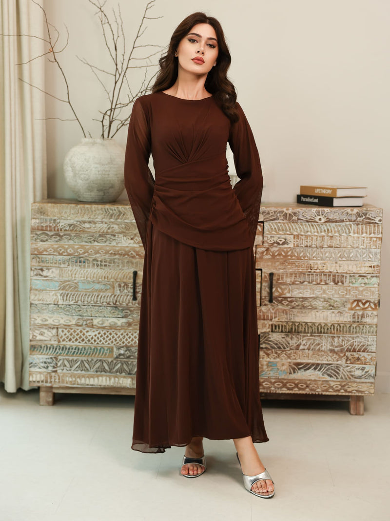 Cocoa Veil Mesh Net Dress