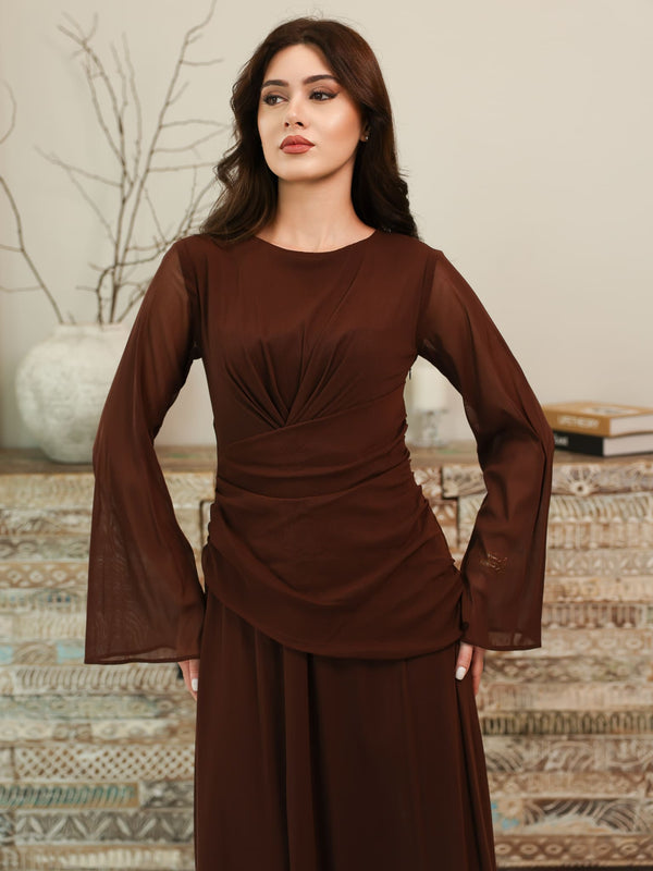 Cocoa Veil Mesh Net Dress