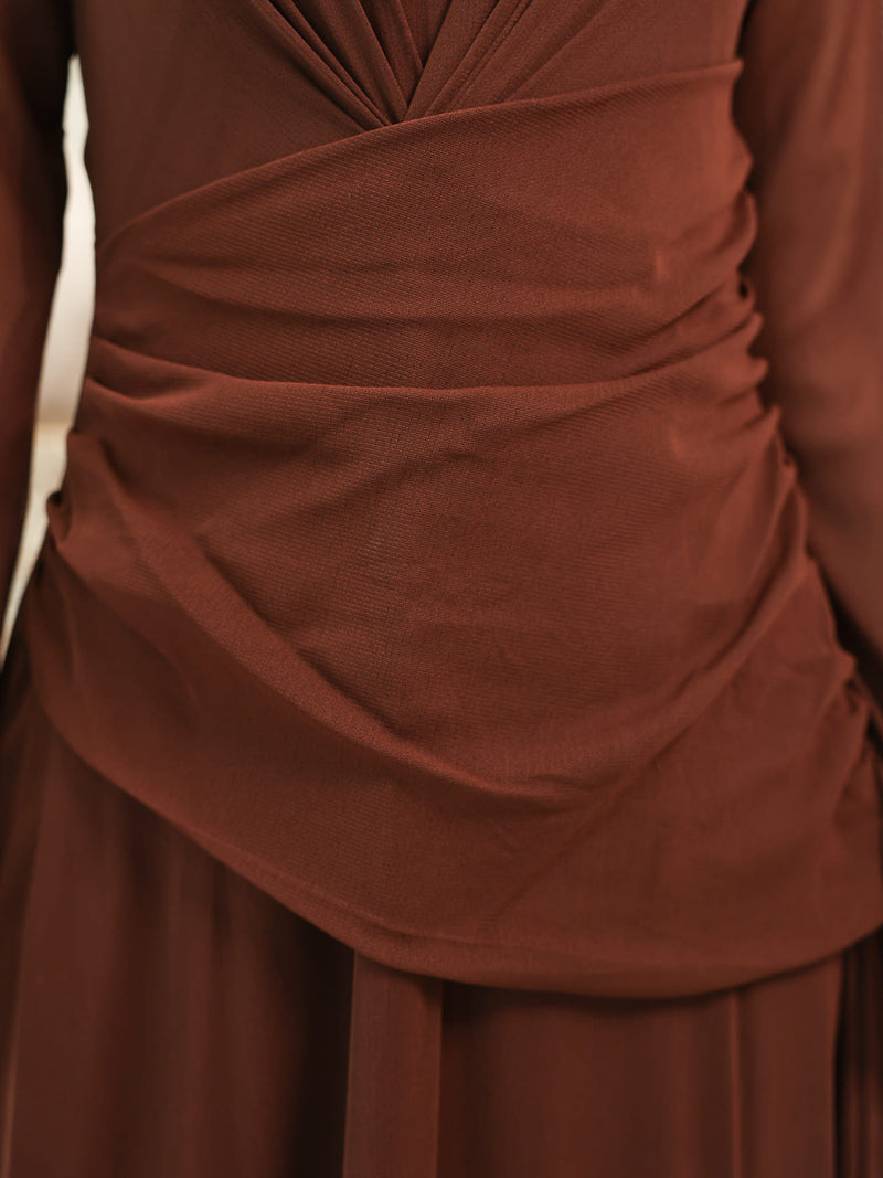 Cocoa Veil Mesh Net Dress
