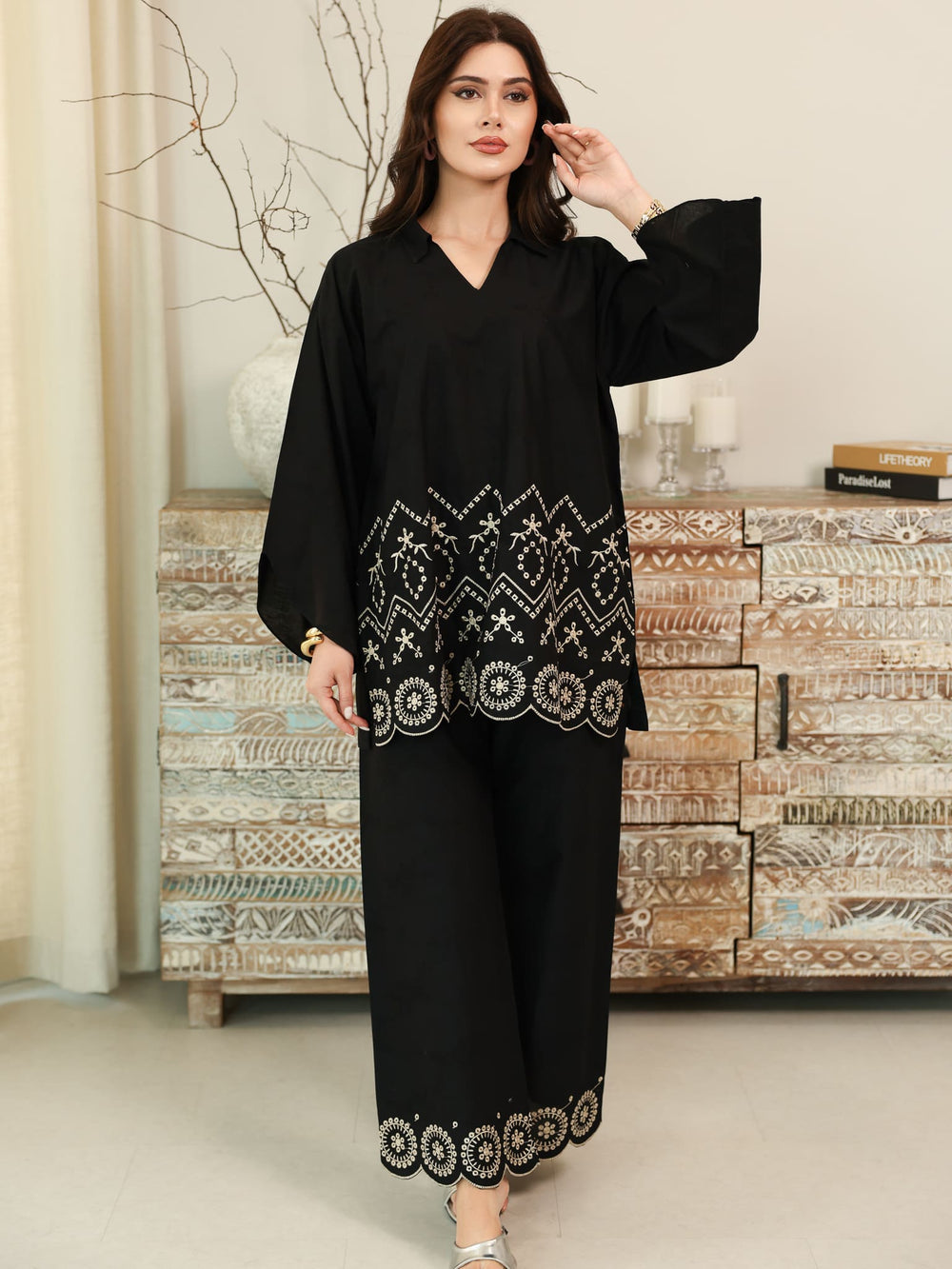 Ebrya Embroidered Cutwork Co Ord Set