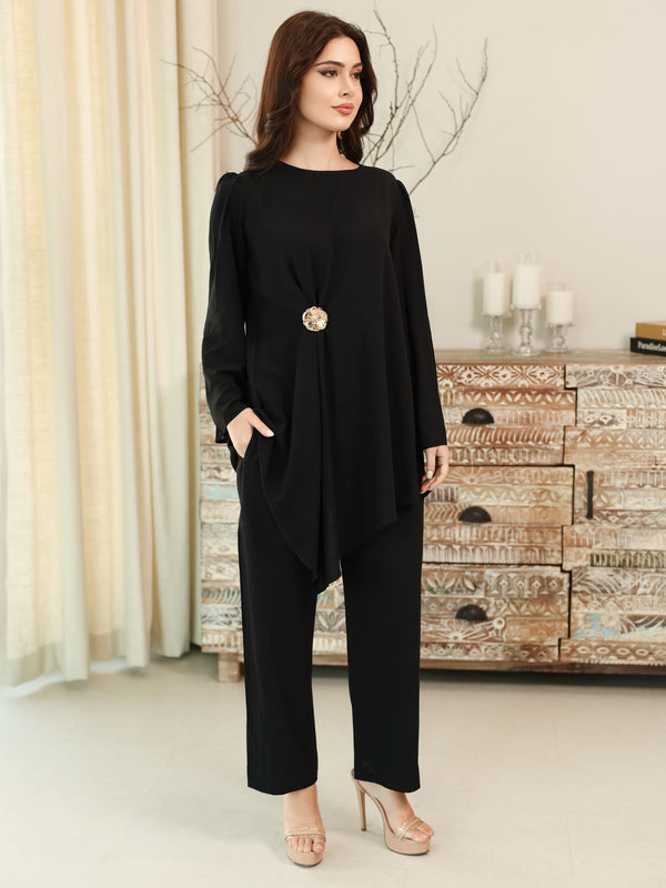 Astrid Black Buckle Co Ord Set