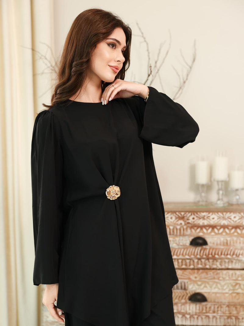 Astrid Black Buckle Co Ord Set