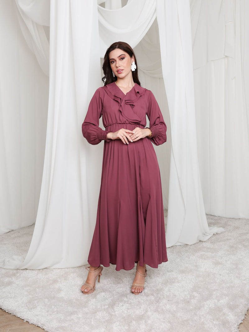 Ruelle Ruffle Long Dress