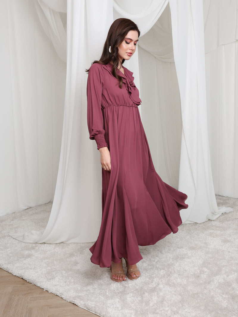 Ruelle Ruffle Long Dress
