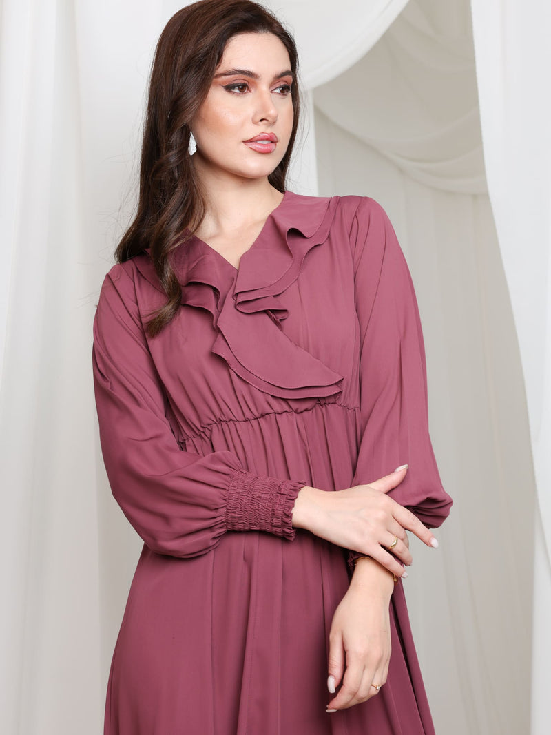 Ruelle Ruffle Long Dress