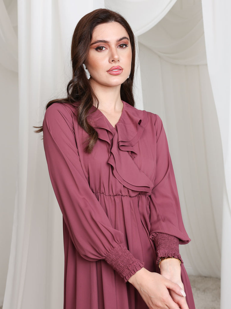 Ruelle Ruffle Long Dress
