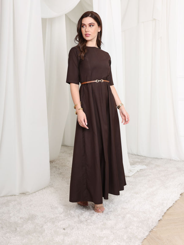 brown belt dress Brown Buckle Belt