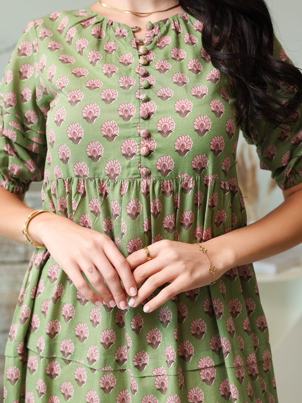 Fawn Green Long Dress
