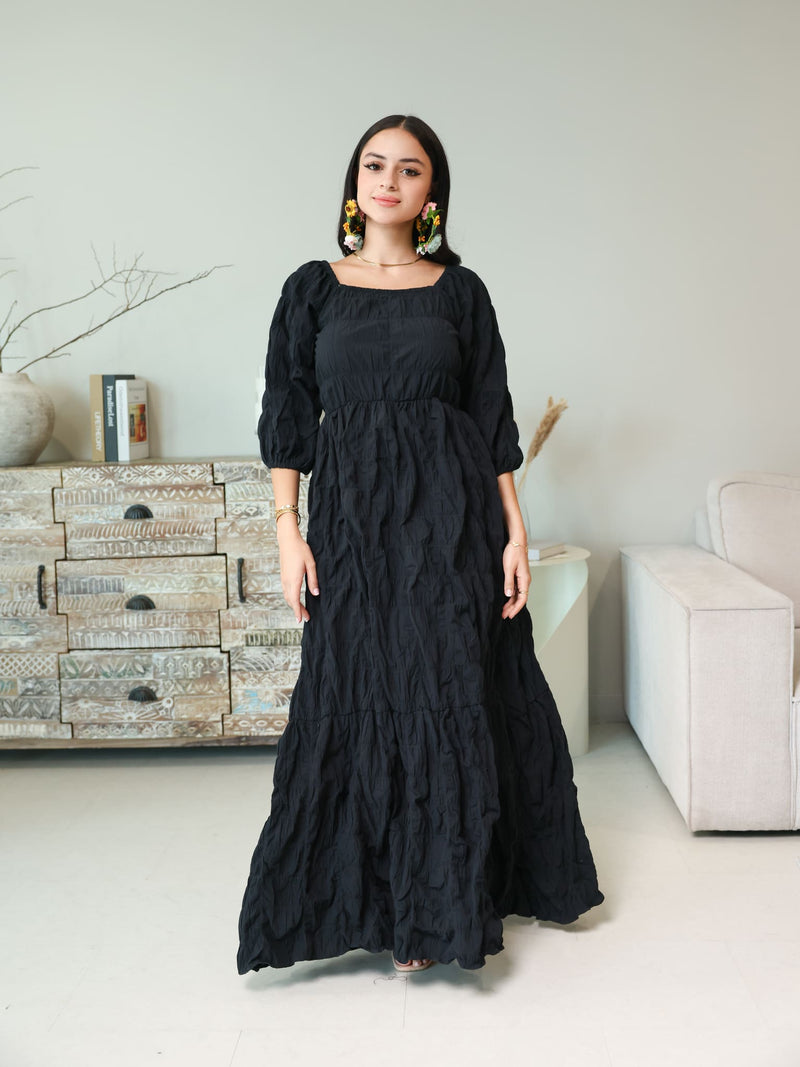 Feava Black Texture Dress