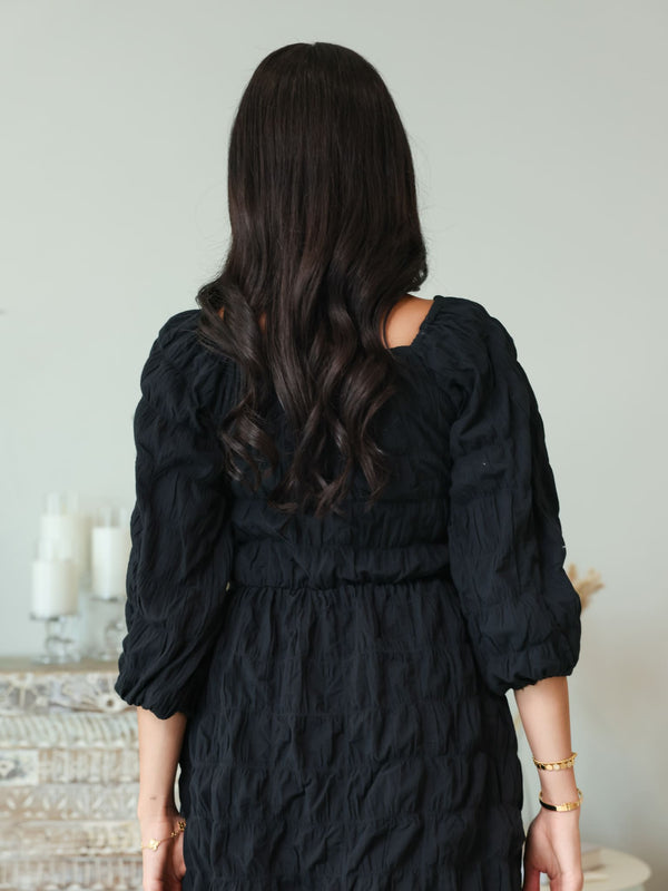 Feava Black Texture Dress