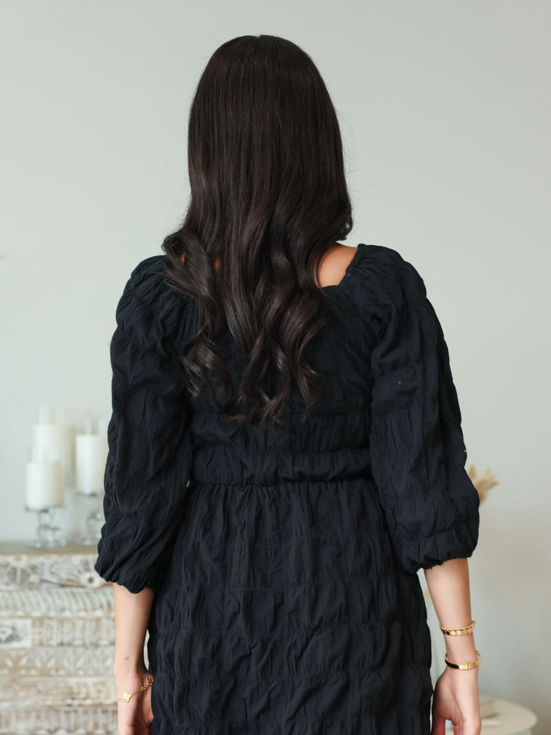 Feava Black Texture Dress